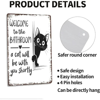 🔥Vintage svartvit kattväggkonst