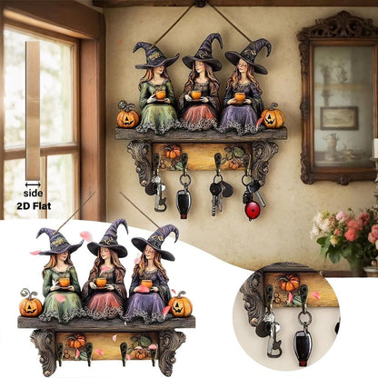 🎃2025 Halloween Häxa Nyckelring Trä Väggdekoration