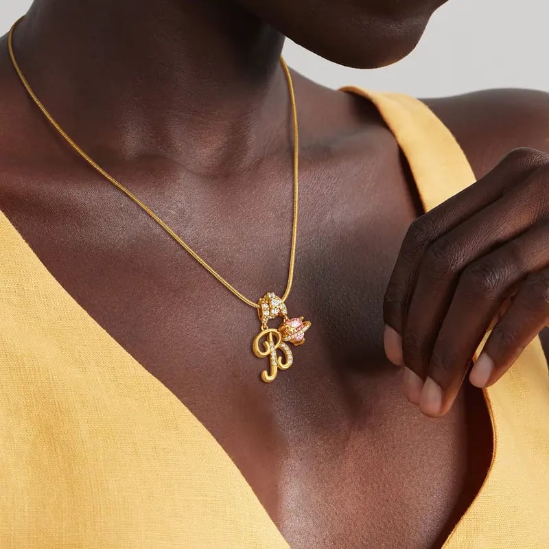 ✨3-lagers halsband med initialer A-Z