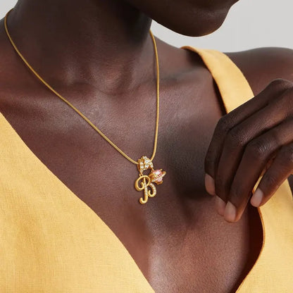 ✨3-lagers halsband med initialer A-Z