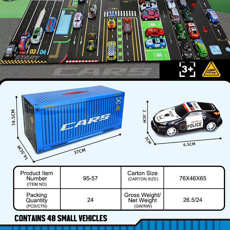 (Gratis frakt)Gavesett med mini pullback-container til bil 🚗🎁