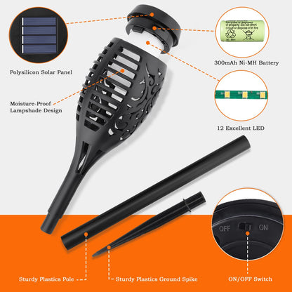 🔥2025 Solcellslampor - Utomhusdekor med flammande eld