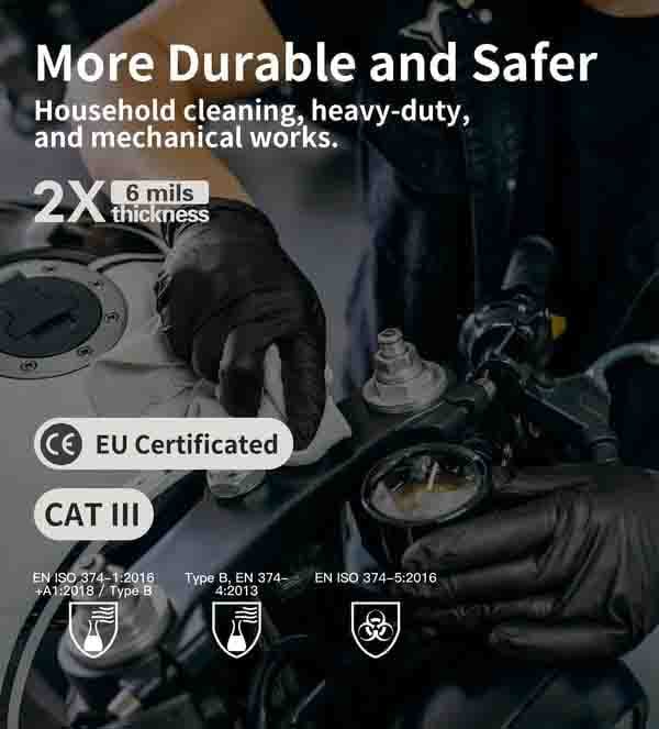 100/50 stk. svarte engangshansker av nitril