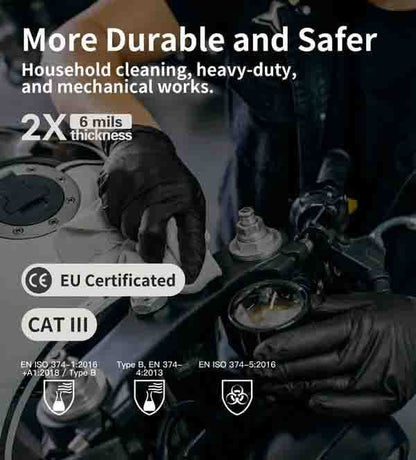 100/50 stk. svarte engangshansker av nitril