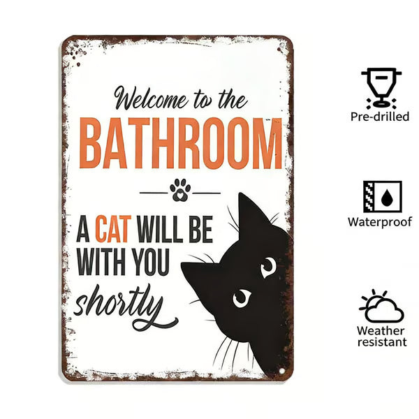 🔥Vintage svartvit kattväggkonst