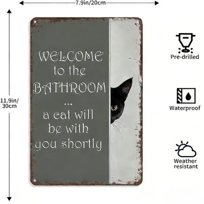 🔥Vintage svartvit kattväggkonst