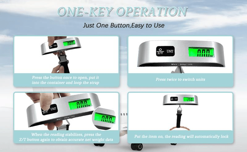 Bärbar digital bagagevåg för noggrann vägnin