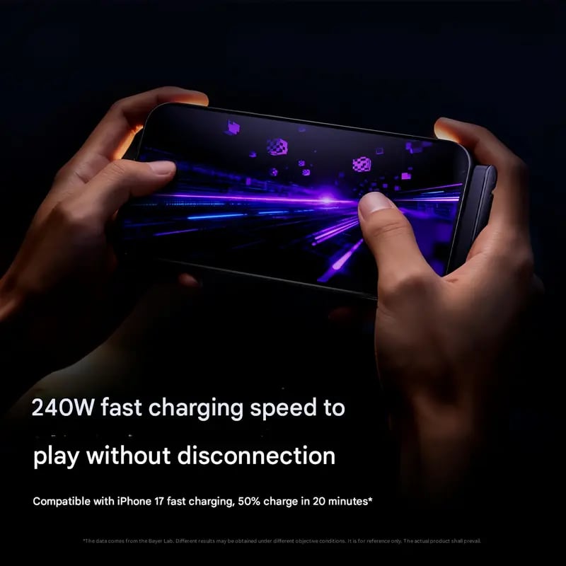 ⚡2-i-1 osynlig hållare och laddningskabel – 240 W snabbladdningskabel med inbyggt telefonstativ