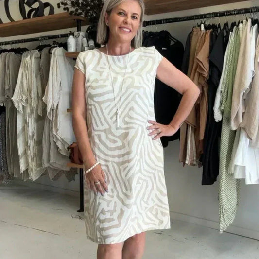 🌸 Sommerliches Bohemian-Blumenkleid mit rundem Ausschnitt