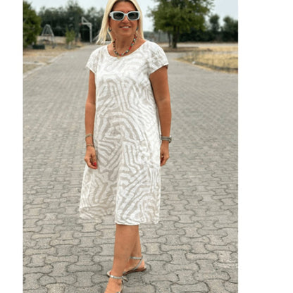 🌸 Sommerliches Bohemian-Blumenkleid mit rundem Ausschnitt