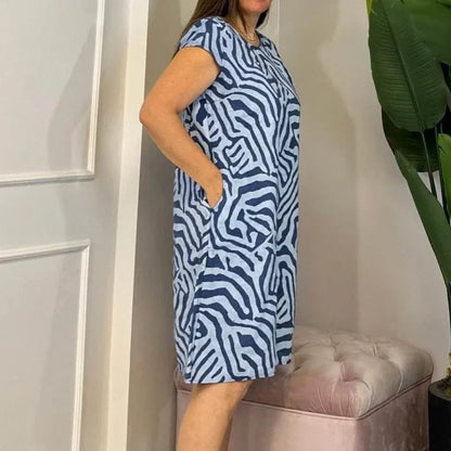 🌸 Sommerliches Bohemian-Blumenkleid mit rundem Ausschnitt