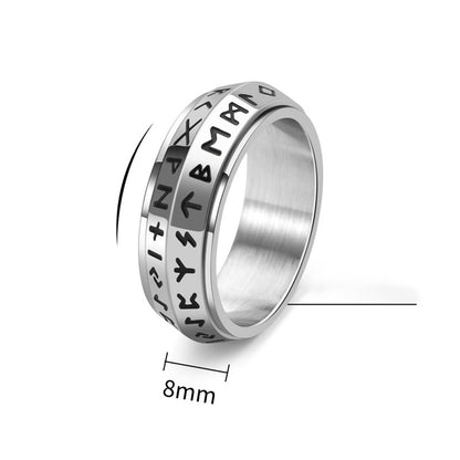 ✨🎅Julerbjudanden – Endast under en begränsad tid!⏰Titanium Steel Viking Rune Rotating Ring