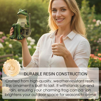 ⏰Solcellsdriven gungande grodstol som prydnad