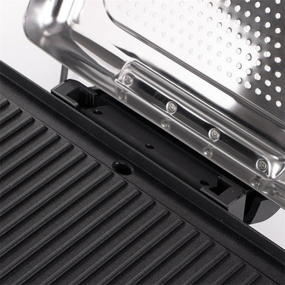 ⏳Begränsat erbjudande⏰Rökfri inomhusgrill 2200 W med nonstick-belagd platta🥩