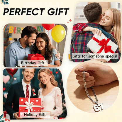 🔥Het försäljning✨ Halsband med 67-nummerhäng