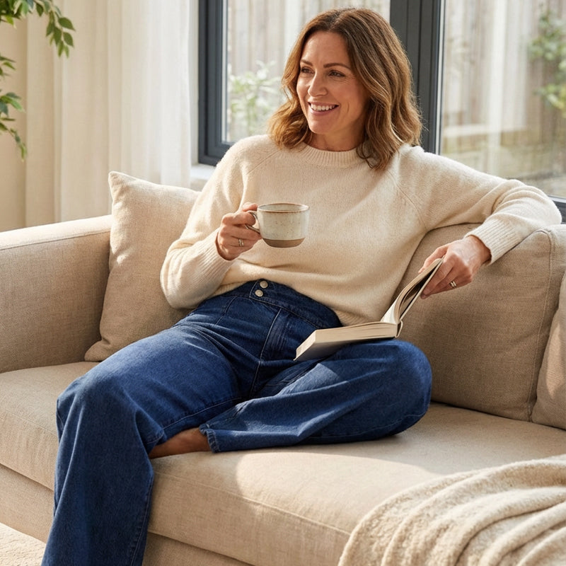 ⏰Damjeans med hög midja och vida be