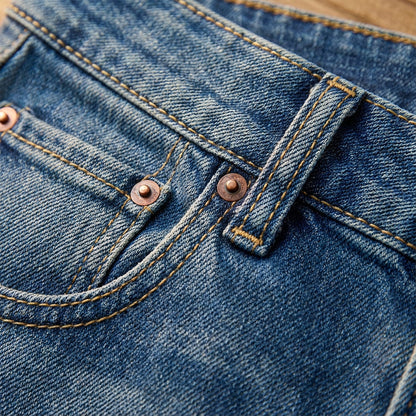 Vintage-jeans med hög midja och vida ben för dame